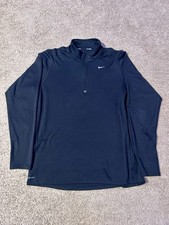 Nike Dri-Fit Running 1/4 Zip Pullover Size Medium Black Long Sleeve