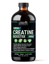 Livingston Naturals Super Creatine Booster 4000mg Plant-Based Liquid 16 oz Vegan