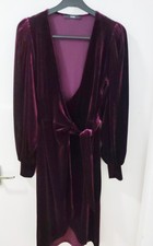 Women's Burgundy Velour Dress. size 8