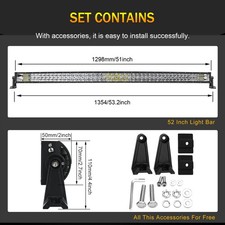 Dual Row 15202432424850led Light Bar Spot Flood Combo Offroad Suv Jeep