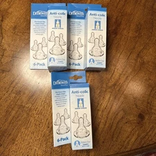Lot (3) Dr Brown's Anti Colic Baby Bottle Nipple 6 Pack Box Narrow Level 2