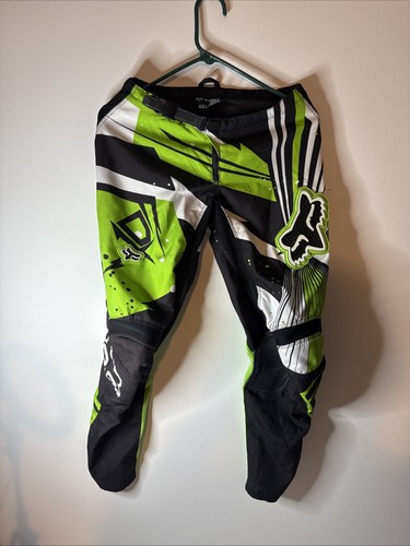 Fox Racing Pants Youth 12-14 28 Green Black 180 Motocross MX Riding Gear