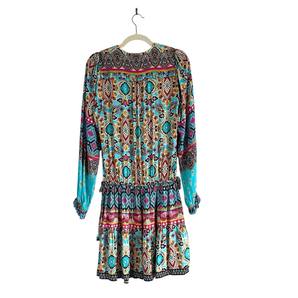 Mini Vestido Hale Bob Oona Azul Turquesa Talla M Boho chic Festival Otoño Occidental Foto 4 de 4