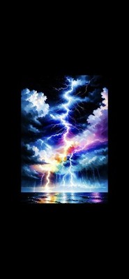 Neon Lightning Storm 5D Diamond Painting Kit New