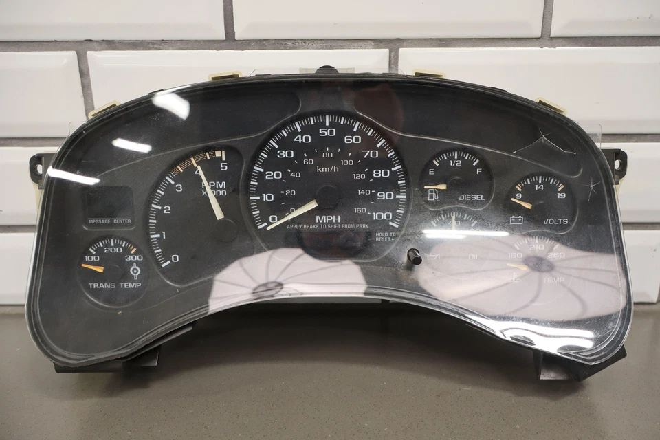 01-02 Chevy GMC GMT800 Diesel Velocímetro Conjunto Cluster Ver Fotos 15065280 Foto 2 de 4