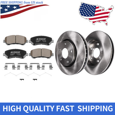 For 2009 2010-2014 2016-2019 Nissan Maxima Front Disc Rotor + Ceramic Brake Pads