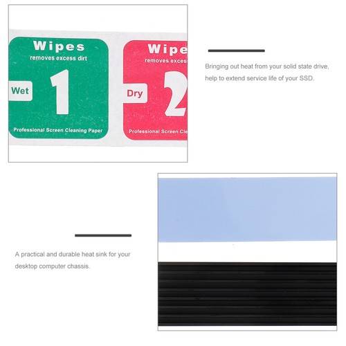 2 Sets Combinaison D'aileron De Refroidissement Dissipateur Chaleur SSD - Afbeelding 5 van 12