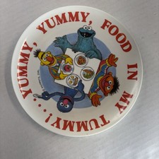 Sesame Street Muppets Plate Yummy Yummy Food in My Tummy by Peter Pan Vintage