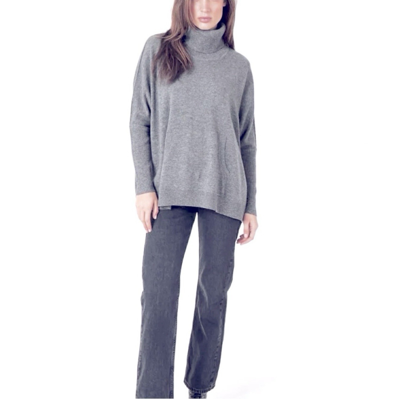 Repeat Cashmere Wool Blend Oversized Turtleneck S… - image 2