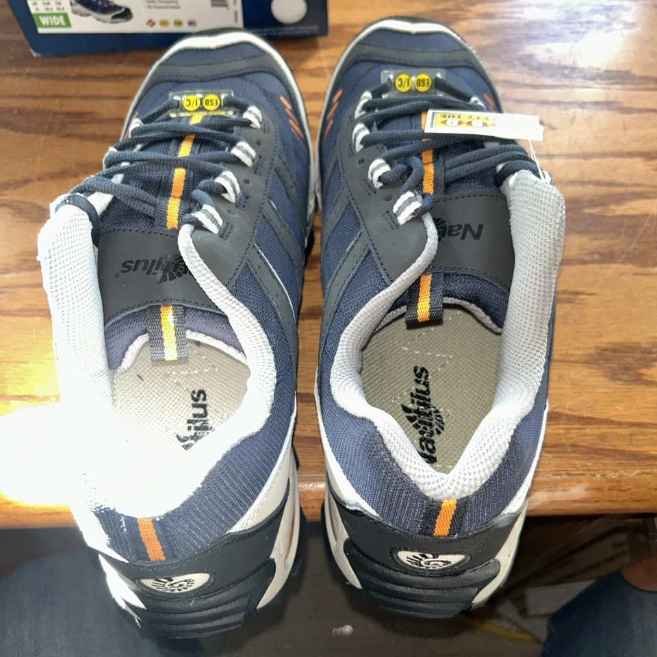 Zapato de trabajo atlético Nautilus para hombre punta de acero corte bajo N1326 azul/naranja talla 16 Foto 4 de 4