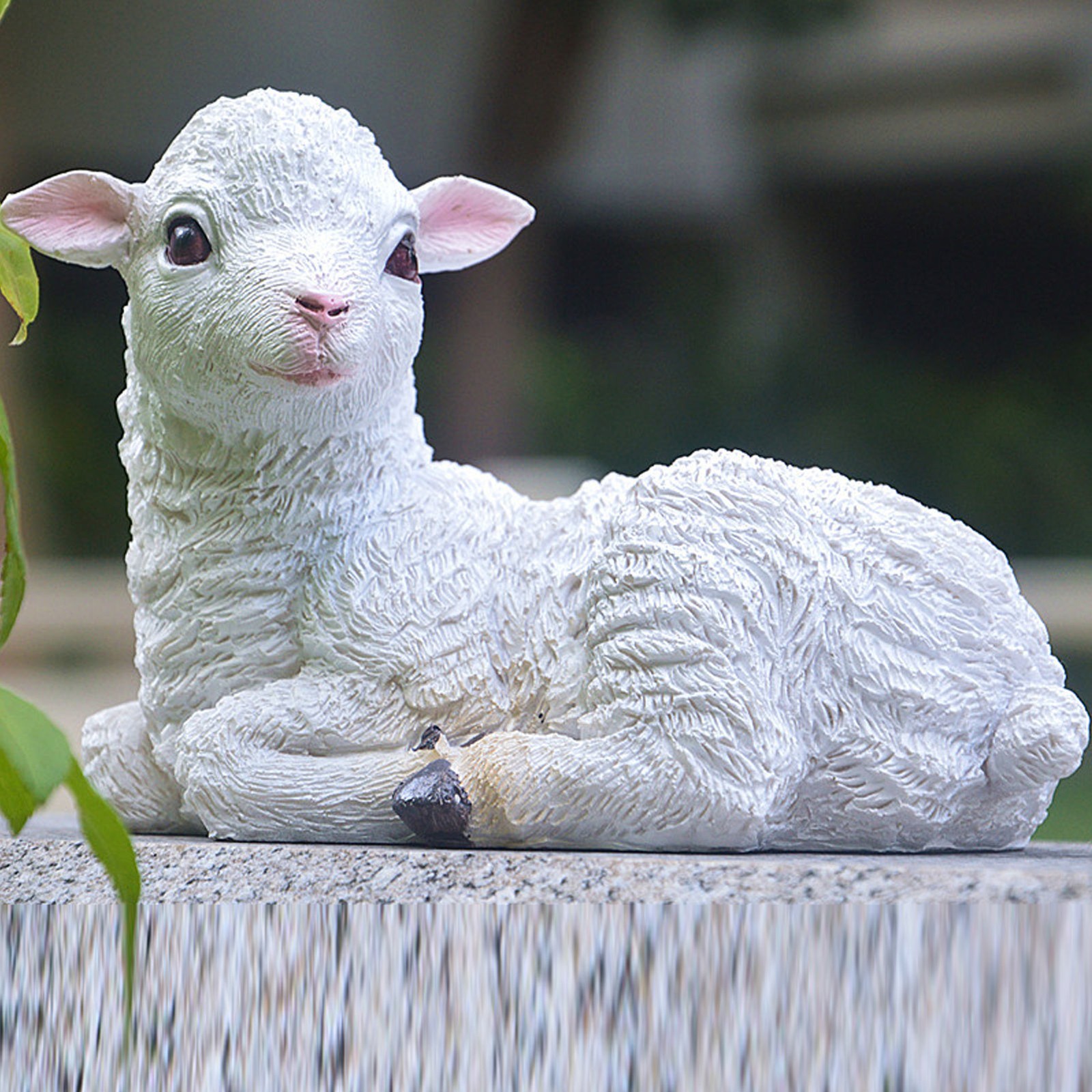 NEW Sheep Ornaments Goats Lambs Resin Garden Ornaments Trumpet Lying Position