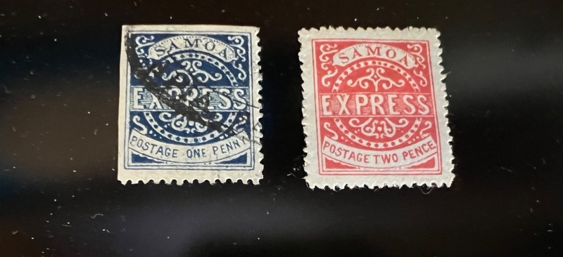 Samoa Stamps #1, Mint, #2 Used, See Photo
