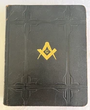 Masonic Temple Leather Holy Bible by A J Holman 20th Century Edition Black