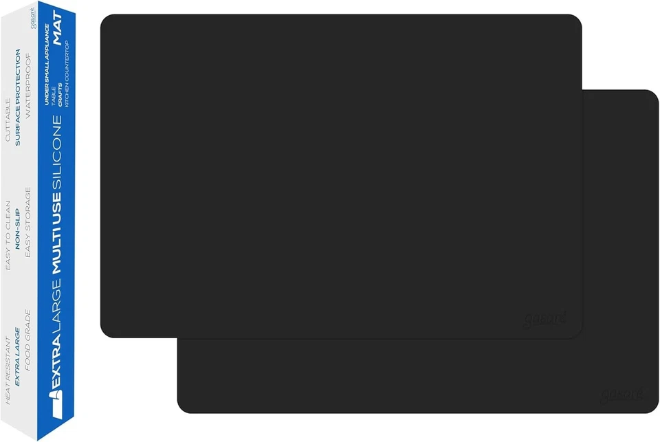 Alfombrillas gruesas de silicona para encimera - Paquete de 2, 25 x 17 pulgadas, aptas para lavavajillas Foto 3 de 4