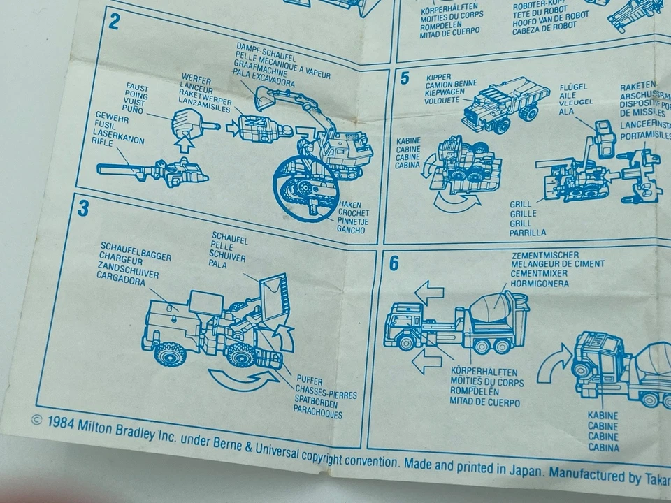 Transformers G1 1984 instruction sheet manual Devastator MB Japan - Image 2 of 2