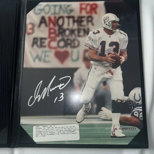 Dan Marino Autographed Dolphins Signed 8x10 Photo,  343 TD. COA