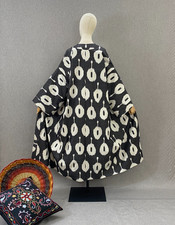Uzbek Ikat Chapan Handmade Cotton Kimono Kaftan Boho Jacket Robe Festival Coat