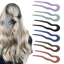 6PCS U-shaped French Hairs Pins, Fashion Frenchs Pins Hair Styling 2 Prong Bun H