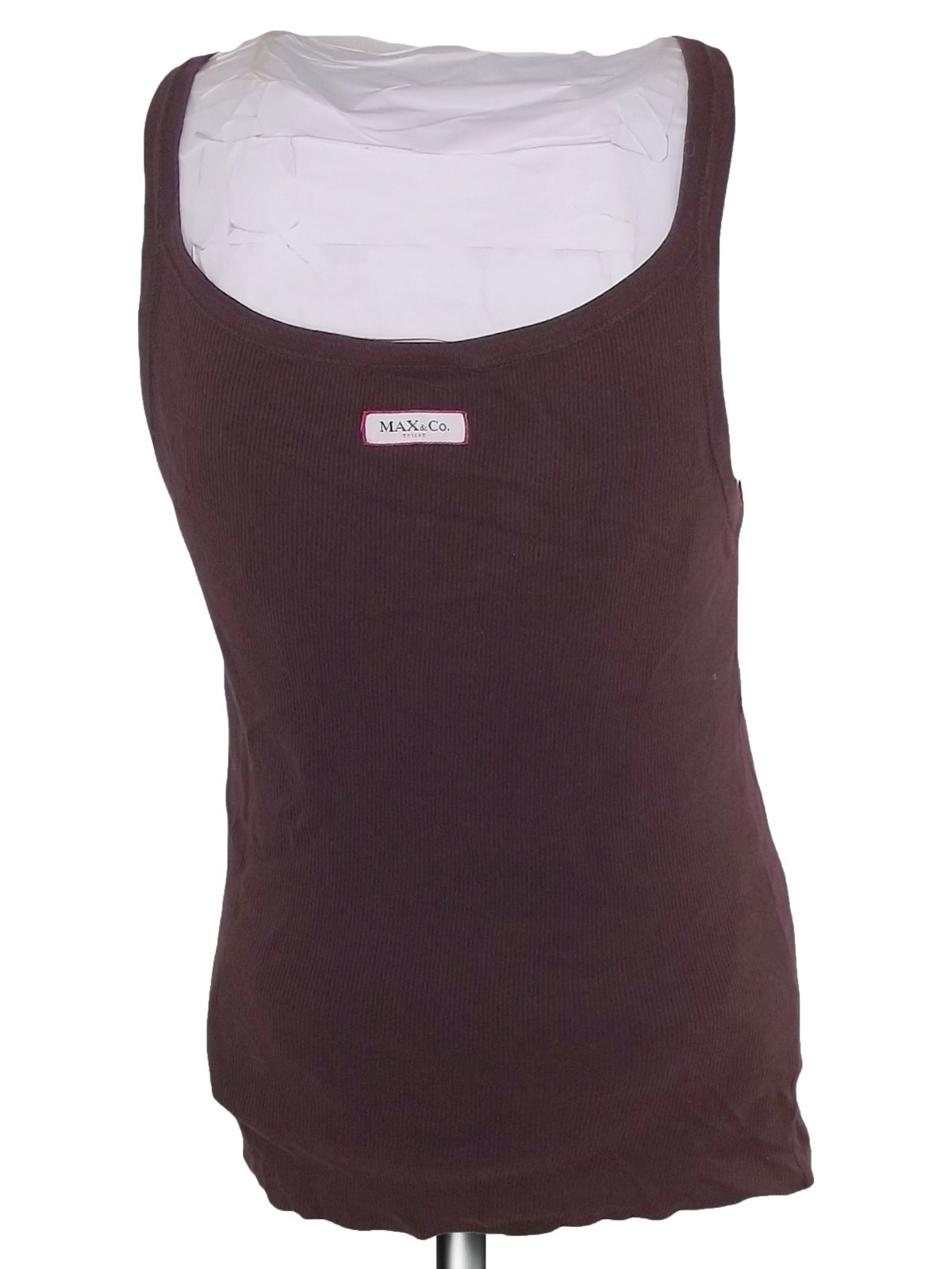 Max&co Max Mara Womens Sleeveless Tank Top S Brown Stretch image 3