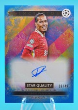 2024-25 Topps Inception Virgil Van Dijk Star Quality Blue Auto /49 Liverpool SP