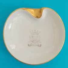 VTG THE CARLYLE HOTEL 1950s-60s Luxury New York City Porcelain 18k Gold Ashtray