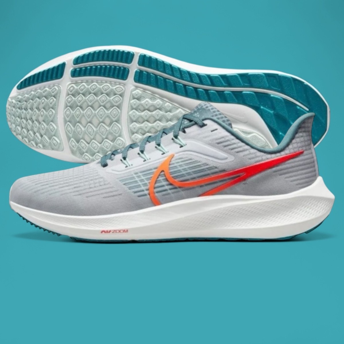 Nike Air Zoom Pegasus 39 Dolphins Mens Running Shoes Grey Orange