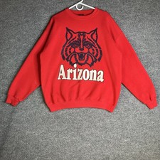 Vintage Arizona Wildcats Sweatshirt Adult XL Red Double Sided Graphic 90s