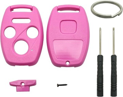 Key Fob Shell Case Replacement Fits for Accord 2003-2012 Civic EX 2006 Pink