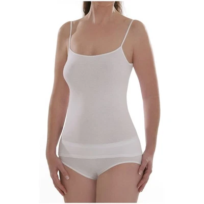 Comazo Damen Spaghettiträgerhemden 5er Pack Baumwolle Unterhemden Feinripp Satin - Bild 1 von 2