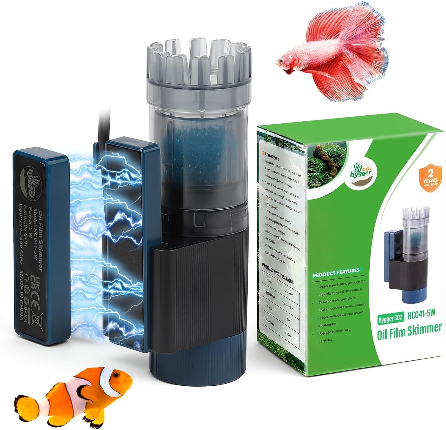 Aquarium Surface Skimmer Magnetic, 96GPH Flow Skimmer suitable for freshwater &