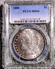 1886 Morgan Silver Dollar $1 - PCGS MS64 - Philadelphia