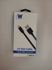 Just Wireless 6ft Flat TPU Micro USB to USB-A Cable - Black