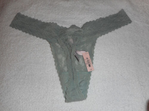 N/W/T!!!!VICTORIA'S SECRET GREYISH LACE THONG STRING PANTY LARGE - Picture 7 of 9
