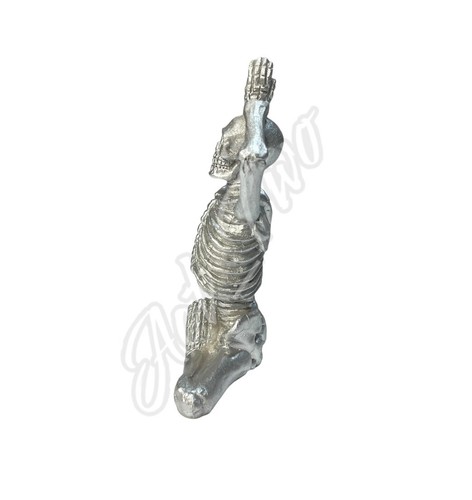 Halloween 5" Yoga Silber Skelett Yogi Harz Yoga Statuen Dekor NEU - Bild 5 von 6