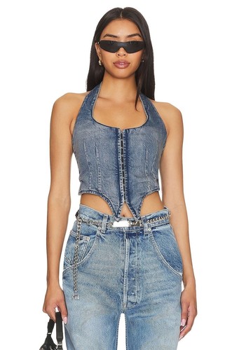 Miaou Dani Vest in Echo Denim - Picture 2 of 5