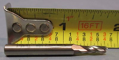 Weldon 1° Tapered End Mills T1-4S-1 1/8'' DIA 3/16'' SHK 3/8'' LOC USA
