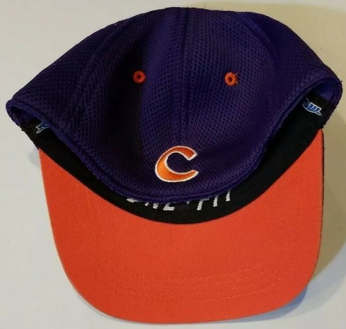 Top Of The World Youth One Fit Clemson Baseball Cap Hat Purple Orange - Picture 6 of 8