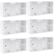 6 Pcs Switch Outlet Box ABS Electrical Enclosure Box Surface Mount Backbox fo...