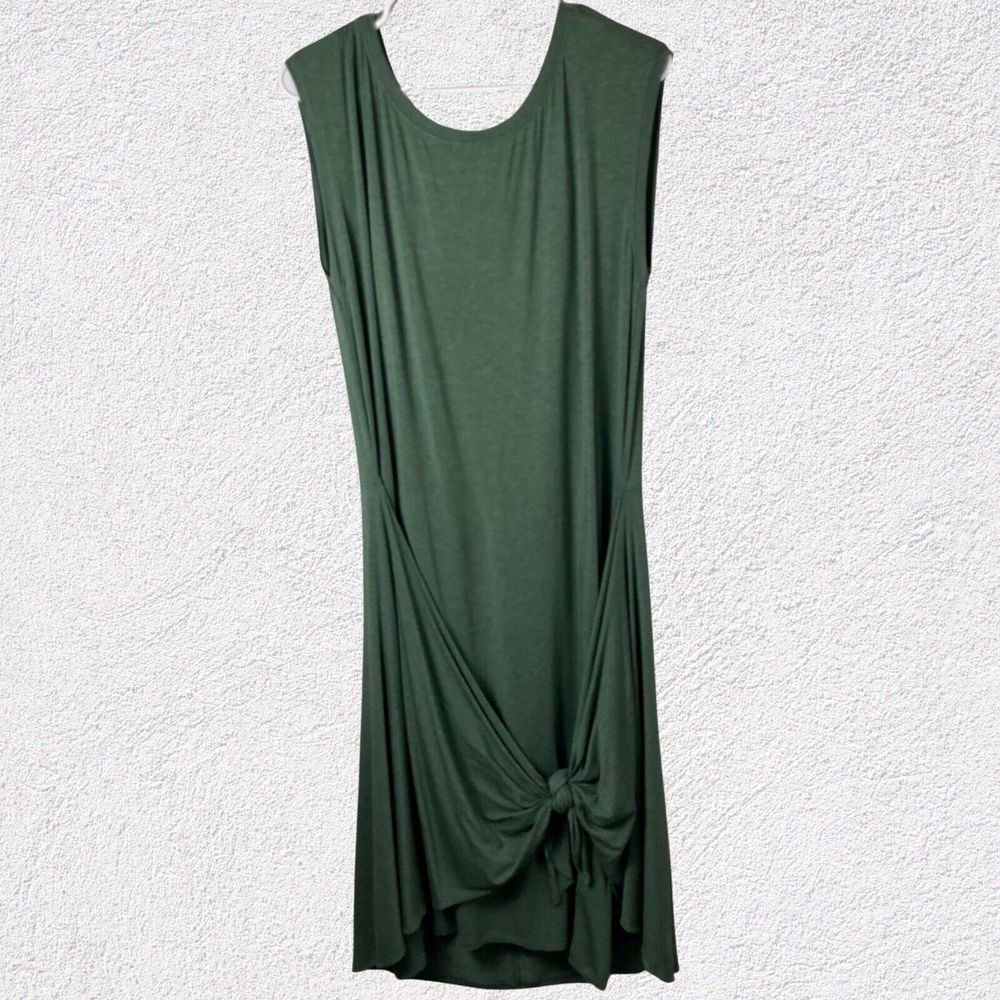 Prana Foundation Tie Dress Green Women Large Active Casual Medi Cap Sleeve