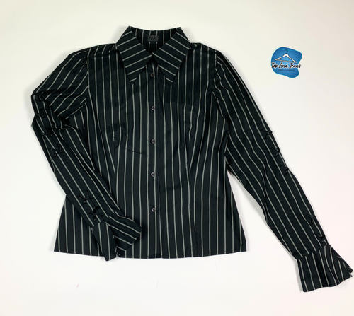 MK Maska camicia donna usato shirt slim fit a righe tg 46 F42 D40 fashion T8911 - Picture 2 of 12