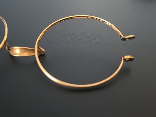 Antique EYE GLASSES Frame Gold Tone With A Mark On - Picture 3 of 7