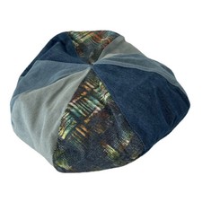 Cappello Beret In Denim Patchwork Da Donna Senza Visiera Moda Newsboy