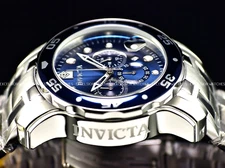 NEW Invicta Men's 48mm Scuba Pro Diver VD Quartz Chronograph Blue Dial SS Watch