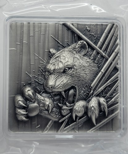 2024 Animali Furiosi: Tigre Coreana 2 oz Argento Fine Anticato Impilatore - Foto 3 di 15