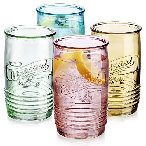 Glaver's Set Of 4 Original Mason Collins Glasses Colored 20 OZ eBay