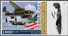 WWII 1942 Doolittle Tokyo Raid B-25 MITCHELL Aircraft Stamp 2022 Central Africa