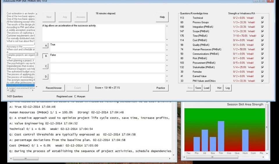 Exam Sim Software for PMP - PMI Project Management Pro, PMBoK question practice. - Image 3 of 4