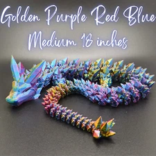 3D Printed Flexi Dragon, Cinderwing3D Articulated Crystal Dragon/Medium-18inches