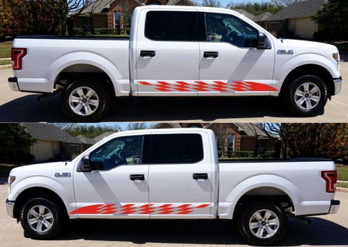 Vinyl Side Checker Stripes For Ford F150 Raptor SVT Headlight 4x4Sticker Decal - Picture 2 of 20
