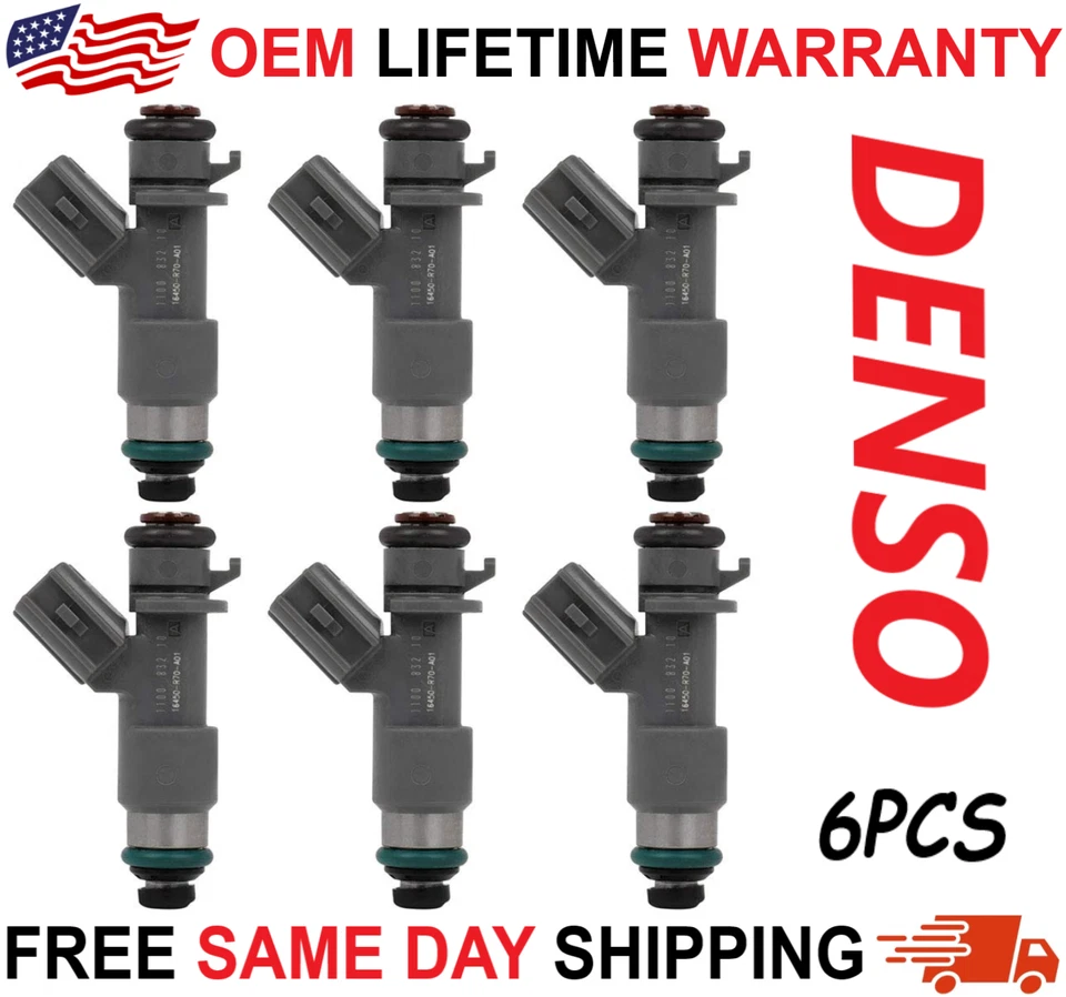 Nuevos inyectores de combustible Denso 12 orificios actualización x6 para Acura Honda 2008-16 3,5 L 3,7 L V6 Foto 2 de 4